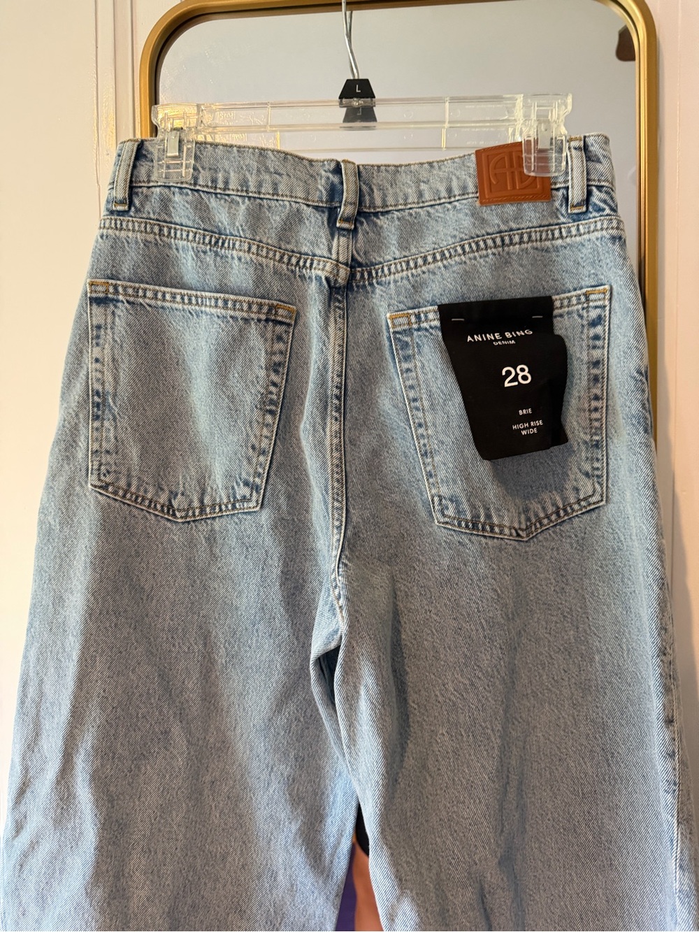 Anine Bing Brie Light Wash High Rise Wide Leg Jeans - Picture 3 of 6